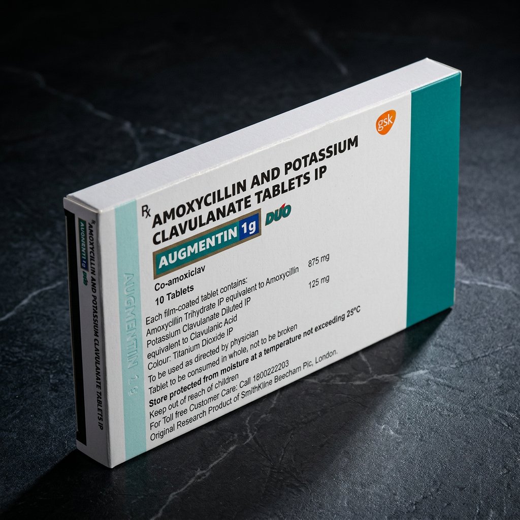 Augmentin 1mg | Prescription Antibiotic Information - 100 Tablets