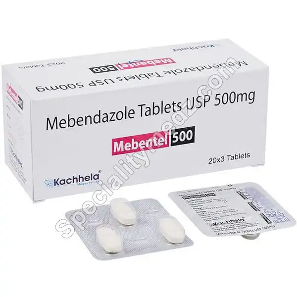 Mebendazole USP 500 mg Tablets | Uses & Benefits - 100 Tablets